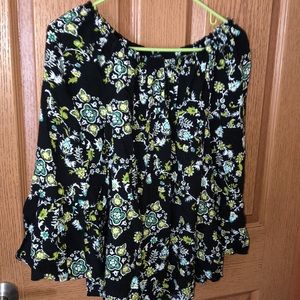 Black floral tunic